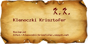 Klenoczki Krisztofer névjegykártya