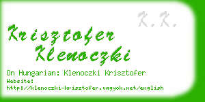 krisztofer klenoczki business card